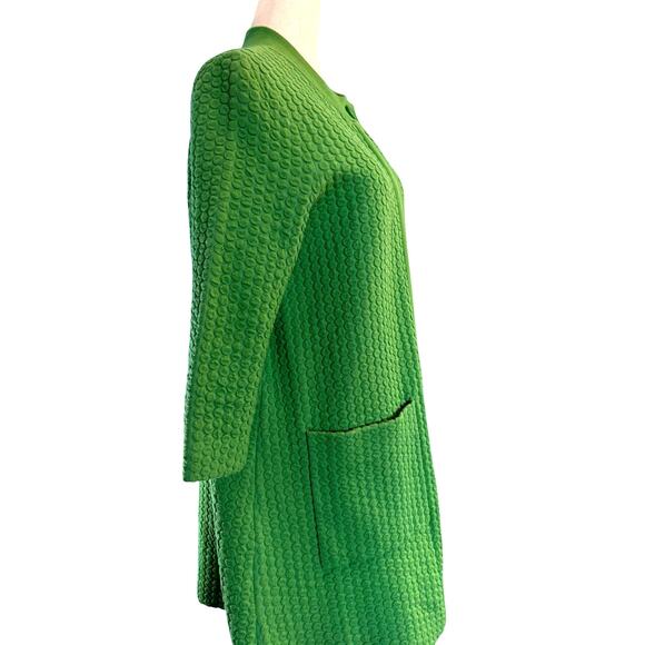 EUC! COS Kelly Green Coat Jacket Cotton Blend A-Line Metal Zipper 2 Pockets S - Picture 6 of 11